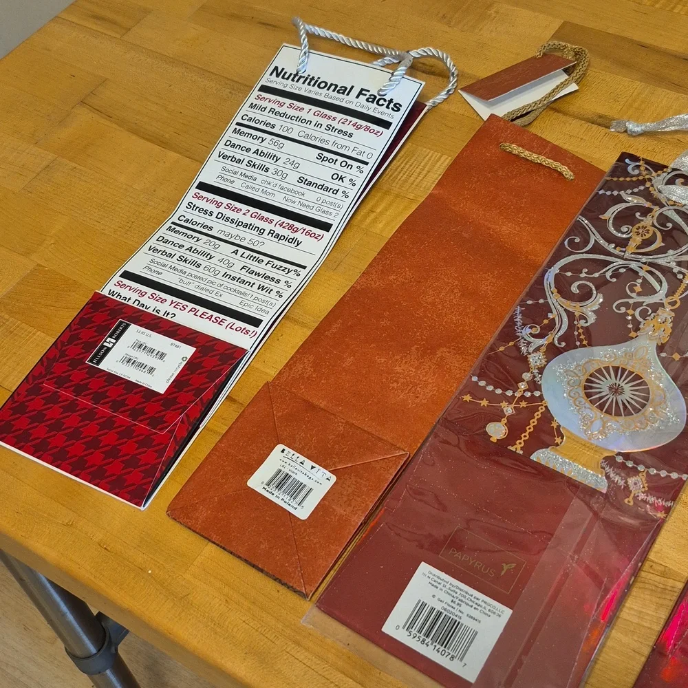 4 Wine Bottle Gift Bags